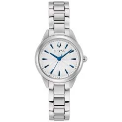 Flash Sale 😉 Womens Bulova Stainless Blue Accent Bracelet ⌚ Watch - 96L285 💯