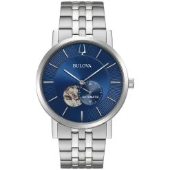 Cheapest โค๏ธ Mens Bulova Automatic Stainless Blue Dial Bracelet โ Watch - 96A247 ๐
