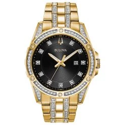 Budget 😍 Mens Bulova Crystal Accent ⌚ Watch And 🦮 Dog Tag Box Set - 98K107 ✨ -Bulova Sales Store unnamed file 174