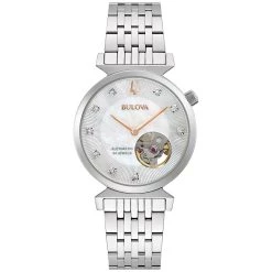 Cheapest 🎉 Womens Bulova Regatta Automatic Diamond Accent ⌚ Watch - 96P222 🧨