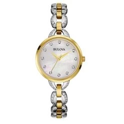 Outlet 🌟 Womens Bulova Crystal Gold & Silver ⌚ Watch - 98L206 ✨