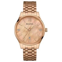 New 🌟 Womens Bulova Maiden 👩 Mother Of Pearl Dial ⌚ Watch - 97P113 😀