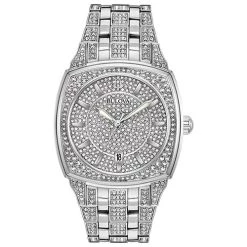 Brand new 🌟 Mens Bulova Crystal Accented Pave Bracelet ⌚ Watch - 96B296 👍