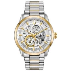 Top 10 ๐ Mens Bulova Two-Tone Skeleton Dial Bracelet โ Watch - 98A214 ๐