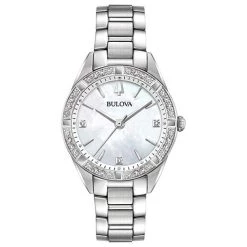 Buy 🧨 Womens Bulova White Dial Bracelet ⌚ Watch - 96R228 😍