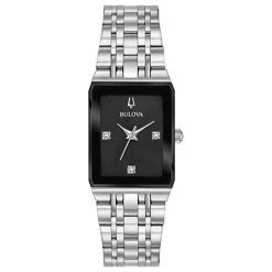 Cheapest 🔥 Womens Bulova Quadra Black Dial Bracelet ⌚ Watch - 96P202 🤩
