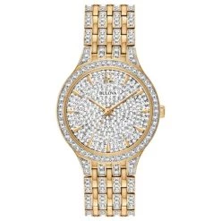 Budget ✔️ Womens Bulova Phantom Crystal Pave Bracelet ⌚ Watch - 98L263 👏