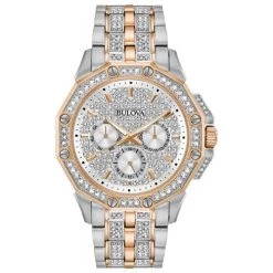 Cheap ✔️ Mens Bulova Octava Two-Tone Crystal Bracelet ⌚ Watch - 98C133 😍