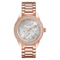 Best Sale ✨ Womens Bulova Crystal Accent Chrono Bracelet ⌚ Watch - 97N101 💯