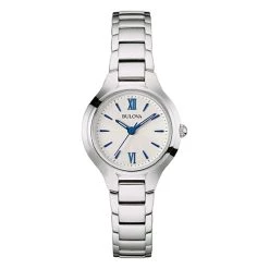 Cheap ✔️ Womens Bulova Steel Blue Accent Dial Bracelet ⌚ Watch - 96L215 👍