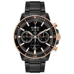 Flash Sale ✔️ Mens Bulova Marine Star Two-Tone Steel Bracelet ⌚ Watch - 98B302 😀