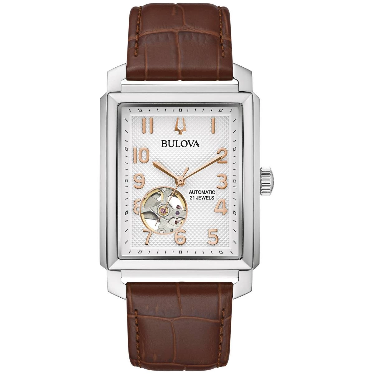 Flash Sale π― Mens Bulova Sutton Automatic Brown Leather Strap β Watch - 96A268 π 3 Flash Sale π― Mens Bulova Sutton Automatic Brown Leather Strap β Watch - 96A268 π