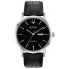 Wholesale 😀 Mens Bulova Automatic Black Dial Leather Strap ⌚ Watch - 96C131 💯