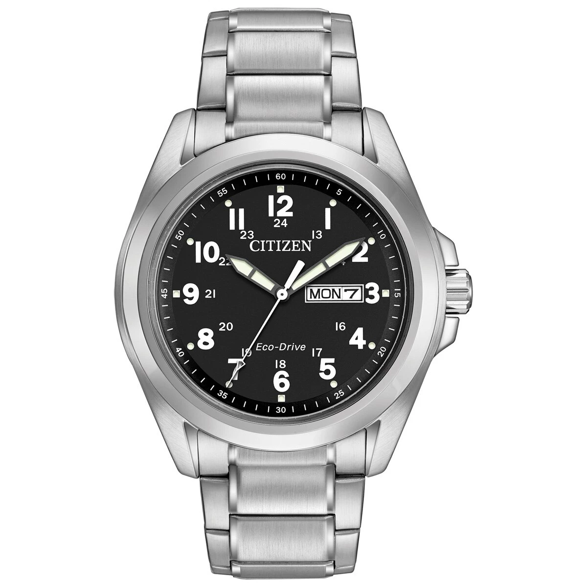 Outlet ✨ Bulova Mens Citizen® Eco-Drive Black Dial Bracelet ⌚ Watch - AW0050-82E 🌟 3 Outlet ✨ Bulova Mens Citizen® Eco-Drive Black Dial Bracelet ⌚ Watch - AW0050-82E 🌟