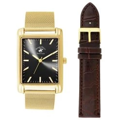 Best Pirce 💯 Beverly-Hills-Polo-Club Mens Beverly Hills Polo Club Black Dial ⌚ Watch Set - 54241 🔥