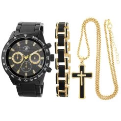 Buy 🌟 Beverly-Hills-Polo-Club Mens Beverly Hills Polo Club Analog ⌚ Watch Set - 55224 🥰