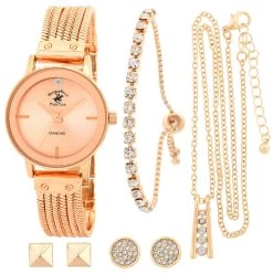 Cheap ⌛ Beverly-Hills-Polo-Club 👩 Womens Beverly Hills Polo Club Analog ⌚ Watch Set - 81755-BHP ✔️