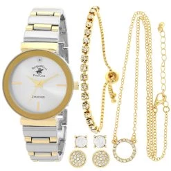 Cheap 😀 Beverly-Hills-Polo-Club 👩 Womens Beverly Hills Polo Club Analog ⌚ Watch Set - 81765-BHP 👏