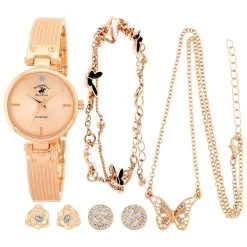 Outlet 🎉 Beverly-Hills-Polo-Club 👩 Womens Beverly Hills Polo Club Analog ⌚ Watch Set - 81767-BHP 🤩