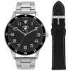 Cheap 🤩 Beverly-Hills-Polo-Club Mens Beverly Hills Polo Club Black/Silver ⌚ Watch Strap Set - 55219 ⌛