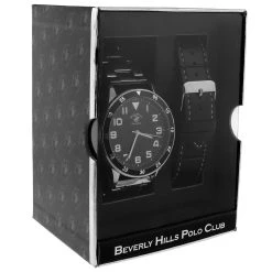 Cheap 🤩 Beverly-Hills-Polo-Club Mens Beverly Hills Polo Club Black/Silver ⌚ Watch Strap Set - 55219 ⌛ -Bulova Sales Store unnamed file 533