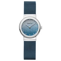 Cheap ⌛ Womens BERING Blue Mesh Bracelet ⌚ Watch - 10126-3073 🔔