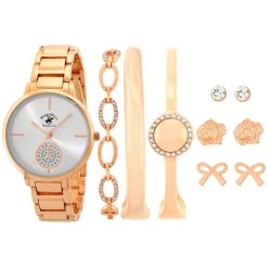 Outlet 🌟 Beverly-Hills-Polo-Club 👩 Womens Beverly Hills Polo Club Analog ⌚ Watch Set - 81728-BHP 😍