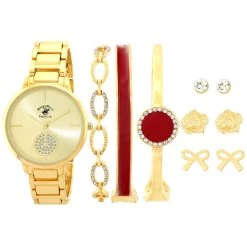Promo 👍 Beverly-Hills-Polo-Club 👩 Womens Beverly Hills Polo Club Analog ⌚ Watch Set - 81730-BHP 🛒